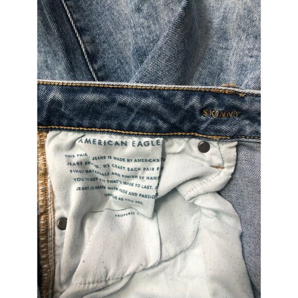 American Eagle Flex Men Blue Skinny Jeans Size 34x30 - Picture 8 of 8